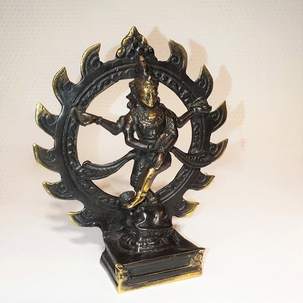 Shiva im Flammenkreis, Bronze, ca. 13cm