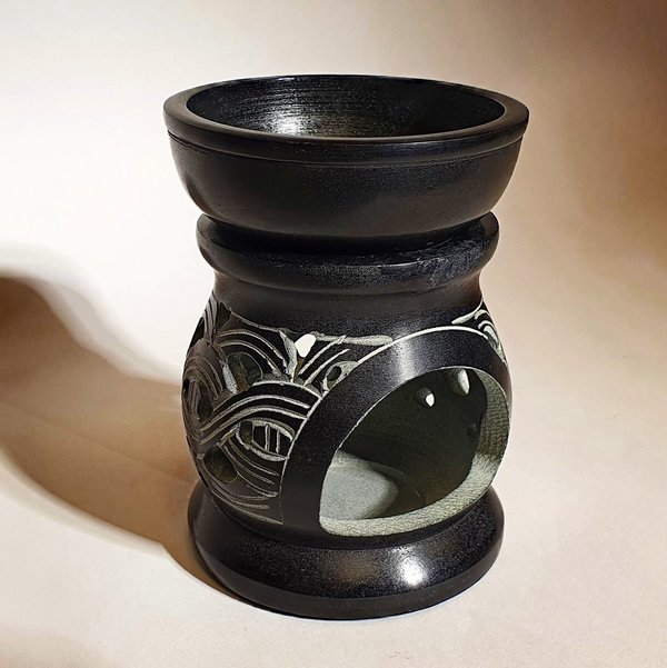 Duftlampe Speckstein "Keltischer Knoten", schwarz, ca.9x12cm