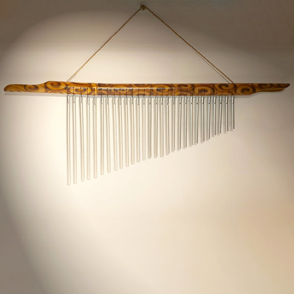 Metall-Klangspiel an dekorativem Bambusrohr, Breite ca. 70cm